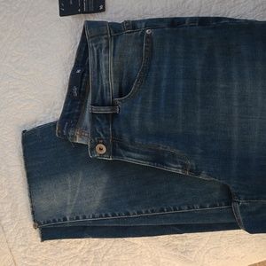 J Jill Straight Leg High Rise Block Island Wash Fringed Hem Jeans Size 16 NWOT